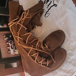 Minnetonka suede boots